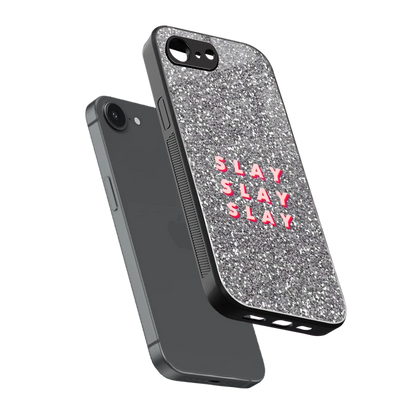 Slay sleek iphone 16e cover with tempered glass back and TPU edges