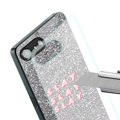 Slay stylish phone case for iphone 16e | glossy glass and slim fit