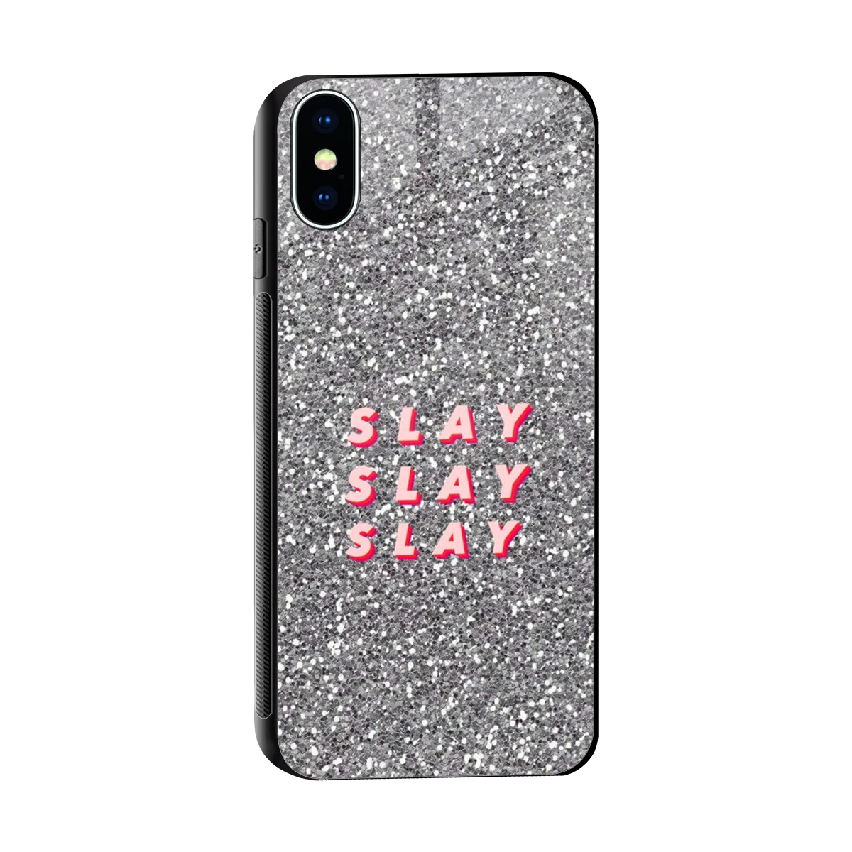 Slay sleek iphone xs cover with tempered glass back and TPU edges