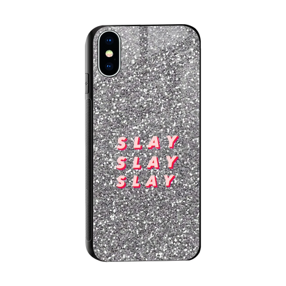 Slay sleek iphone xs cover with tempered glass back and TPU edges