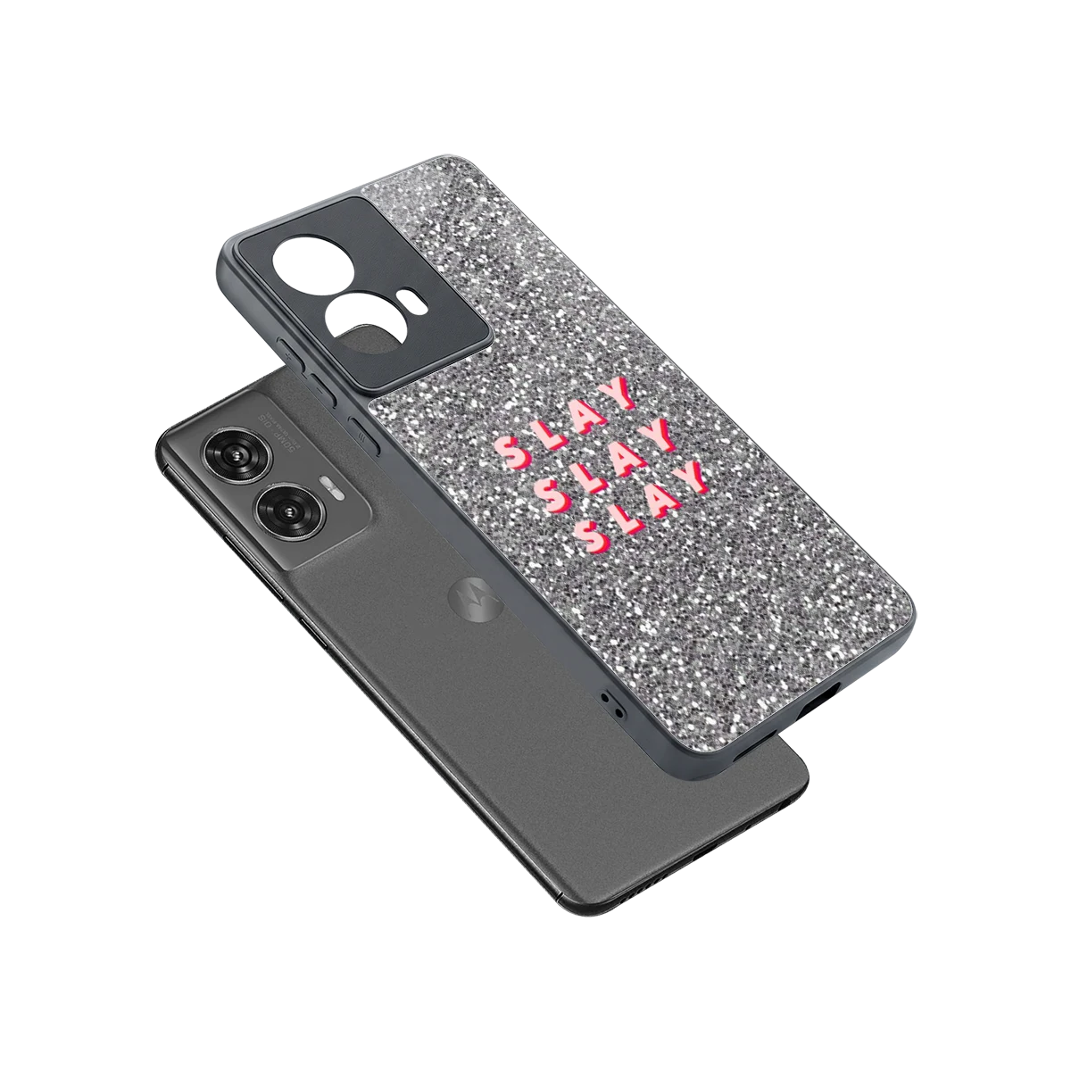 Slay sleek motorola edge 50 fusion cover with tempered glass back and TPU edges