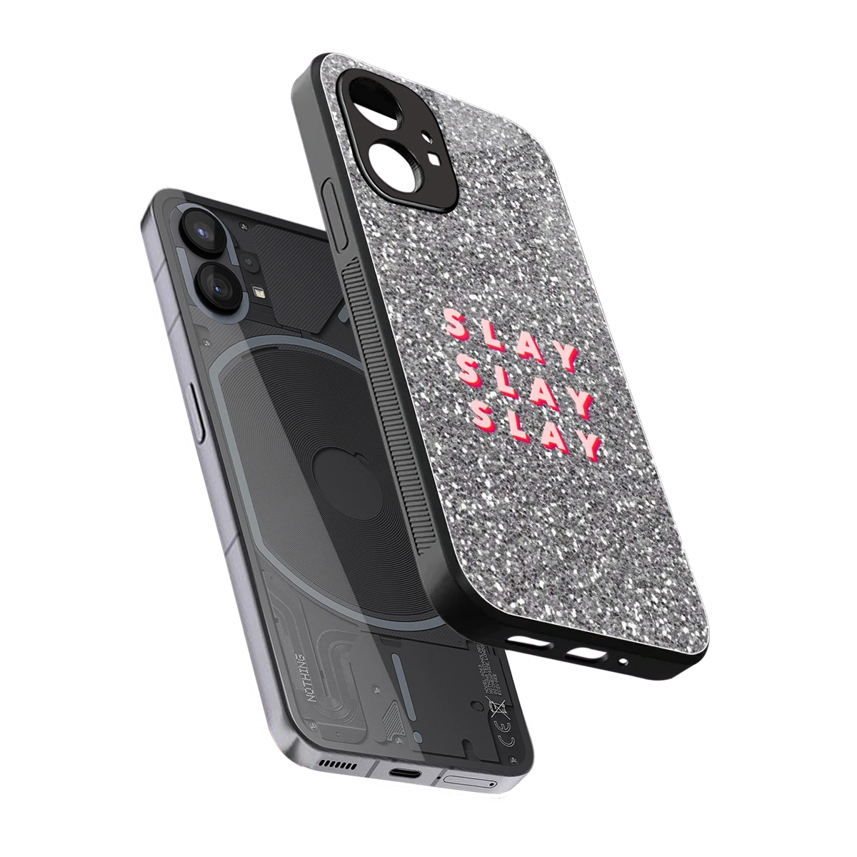 Slay sleek nothing phone 1 cover with tempered glass back and TPU edges