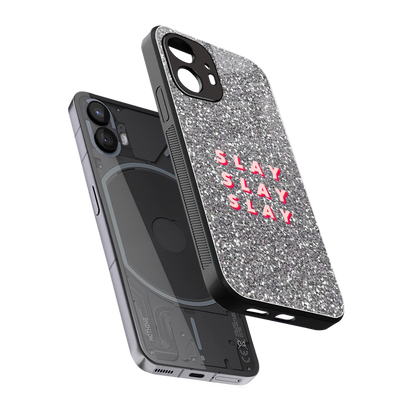 Slay sleek nothing phone 2 cover with tempered glass back and TPU edges