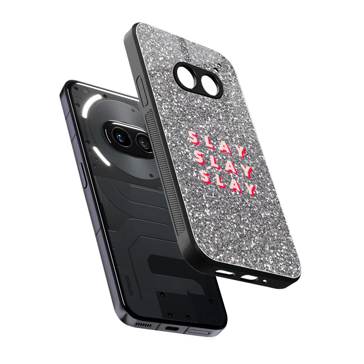 Slay sleek nothing phone 2a cover with tempered glass back and TPU edges