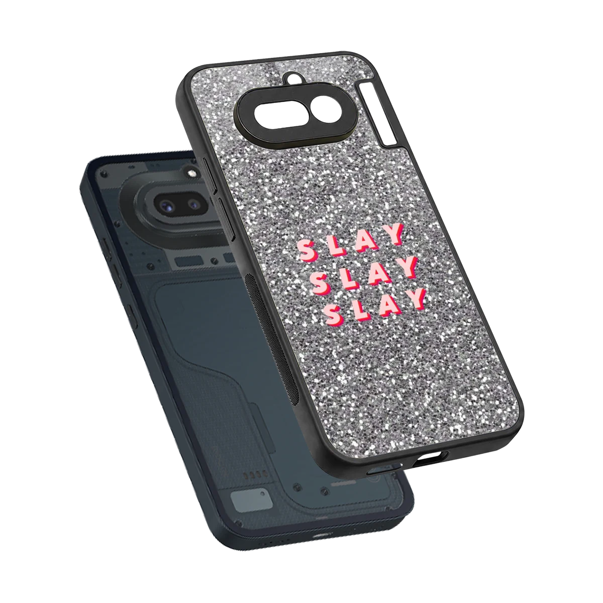 Slay sleek nothing phone 4a cover with tempered glass back and TPU edges