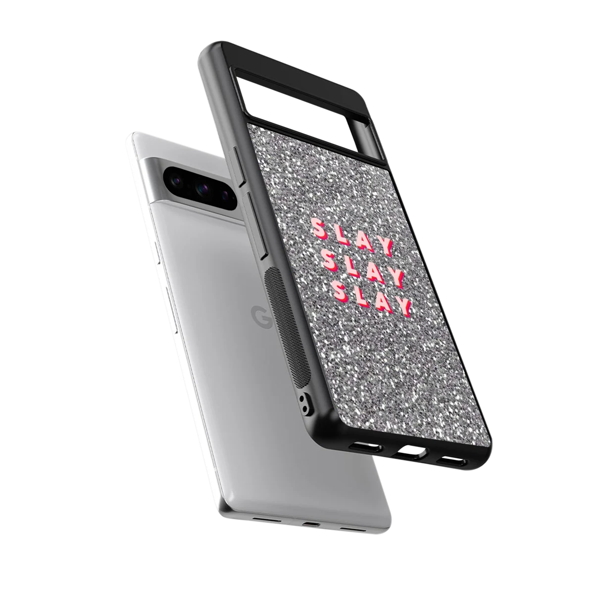 Slay sleek google pixel 8 pro cover with tempered glass back and TPU edges