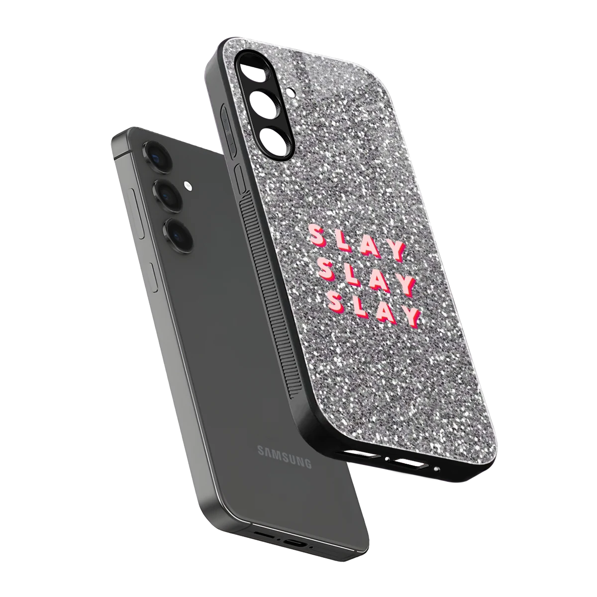 Slay sleek samsung galaxy a55 5g cover with tempered glass back and TPU edges