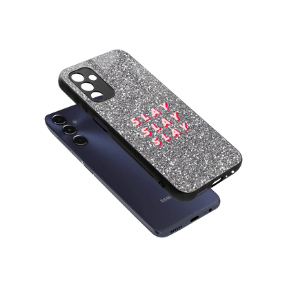 Slay sleek samsung galaxy m14 5g cover with tempered glass back and TPU edges