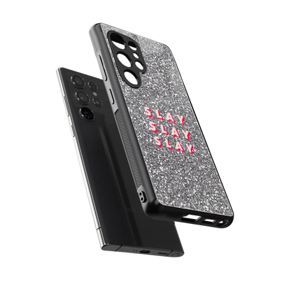 Slay sleek samsung galaxy s25 ultra cover with tempered glass back and TPU edges