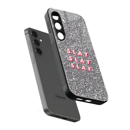 Slay sleek samsung galaxy s24 cover with tempered glass back and TPU edges