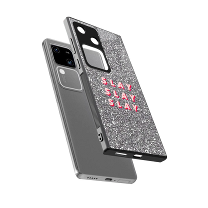 Slay sleek vivo v30 cover with tempered glass back and TPU edges