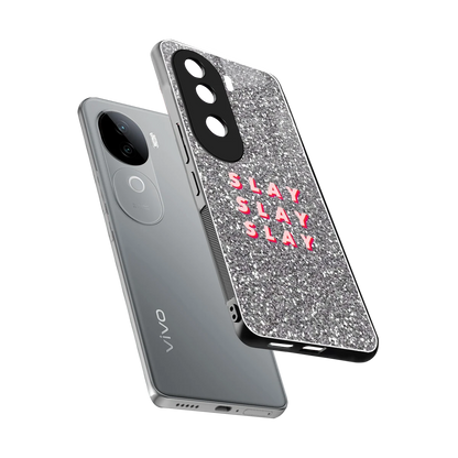 Slay sleek vivo v40e cover with tempered glass back and TPU edges