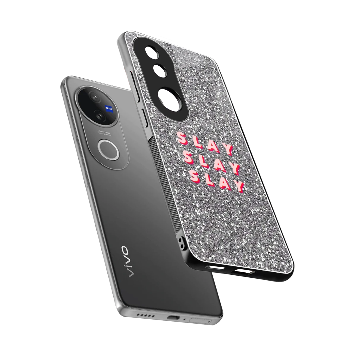 Slay sleek vivo v50 cover with tempered glass back and TPU edges