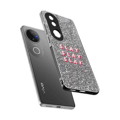 Slay sleek vivo v50 cover with tempered glass back and TPU edges