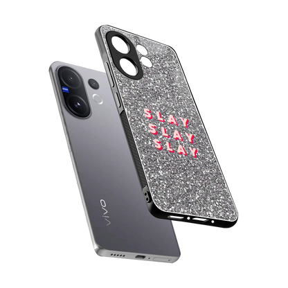 Slay sleek vivo v60 cover with tempered glass back and TPU edges