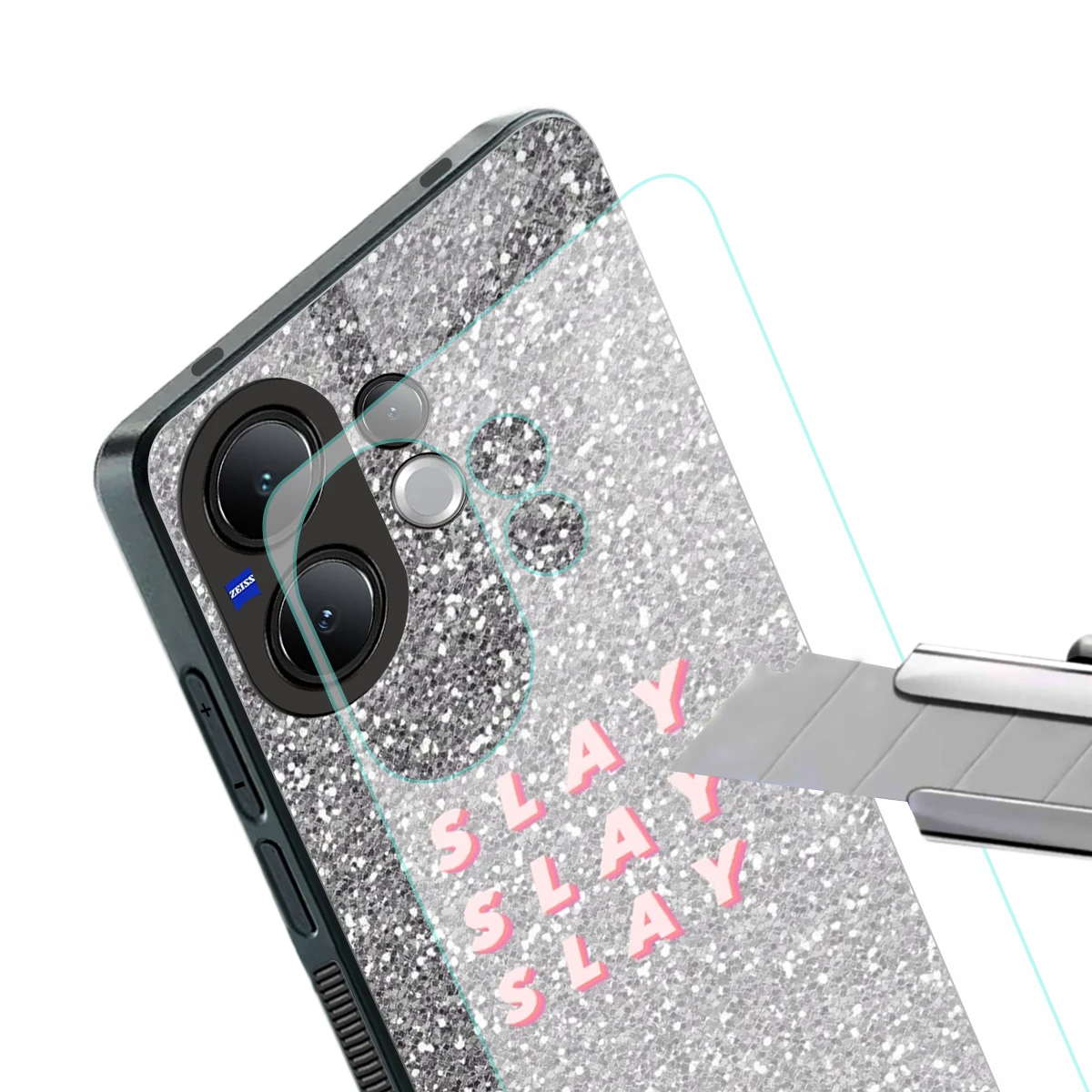 Slay stylish phone case for vivo v60 | glossy glass and slim fit