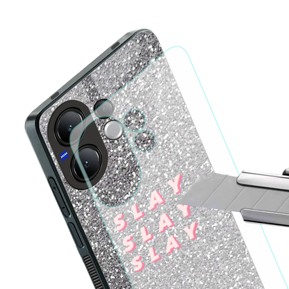 Slay stylish phone case for vivo v60 | glossy glass and slim fit