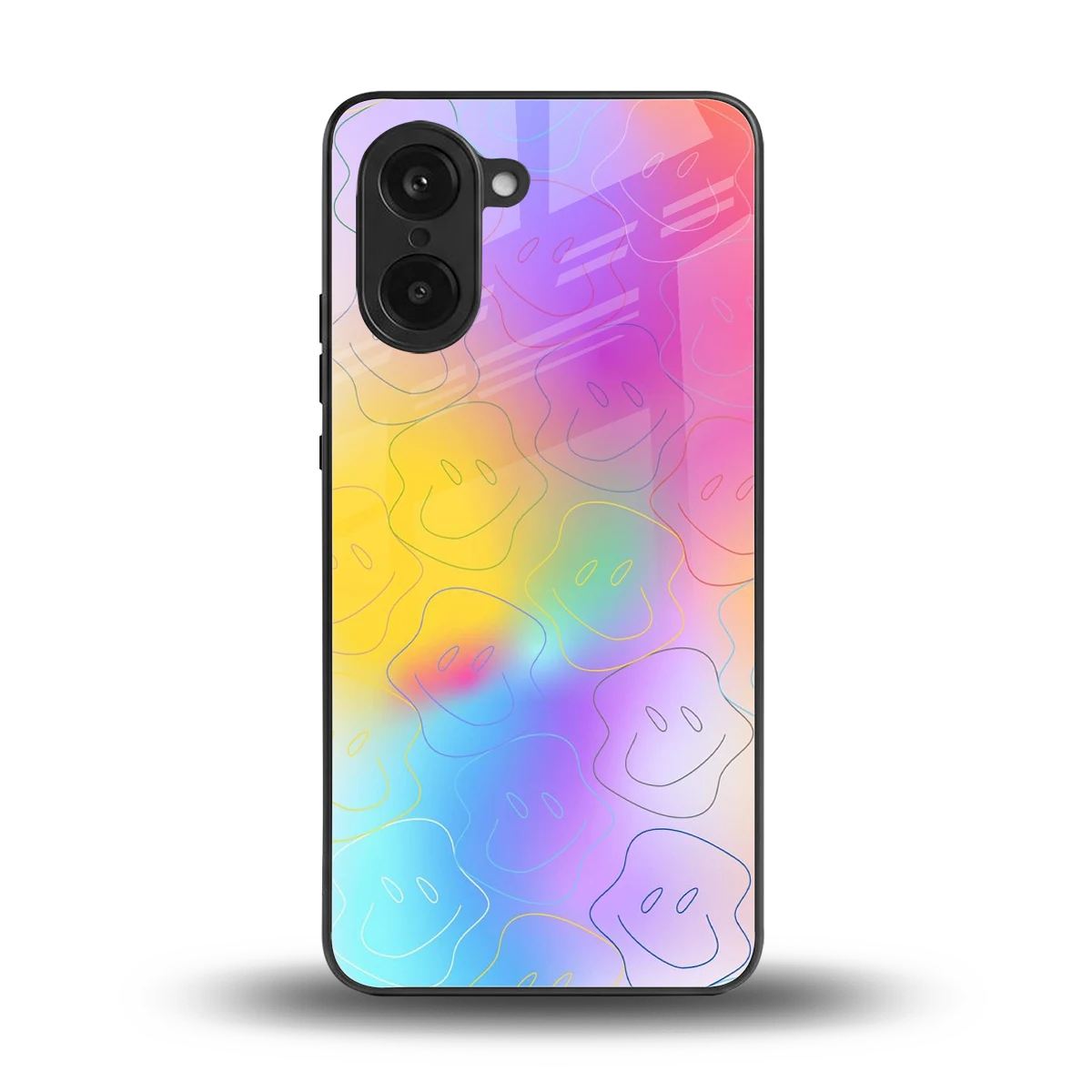 Smiley Colorburst back phone cover | glass case for oneplus nord ce5 5g