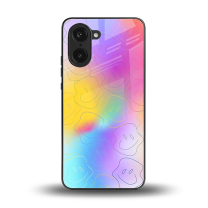 Smiley Colorburst back phone cover | glass case for oneplus nord ce5 5g