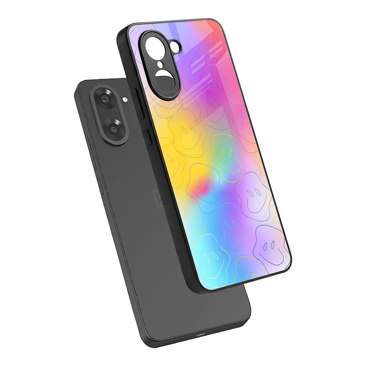 Smiley Colorburst sleek oneplus nord ce5 5g cover with tempered glass back and TPU edges