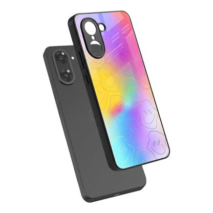 Smiley Colorburst sleek oneplus nord ce5 5g cover with tempered glass back and TPU edges