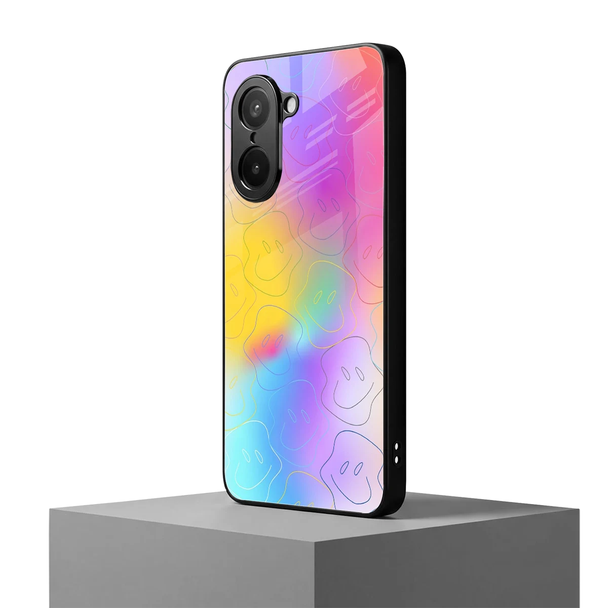 Smiley Colorburst oneplus nord ce5 5g mobile cover | shockproof glass phone case