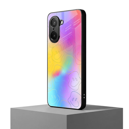 Smiley Colorburst oneplus nord ce5 5g mobile cover | shockproof glass phone case