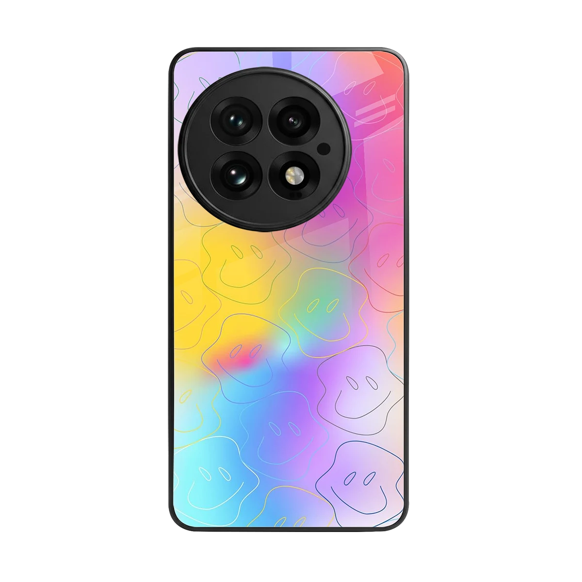 Smiley Colorburst back phone cover | glass case for oneplus 13