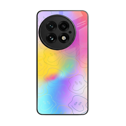 Smiley Colorburst back phone cover | glass case for oneplus 13