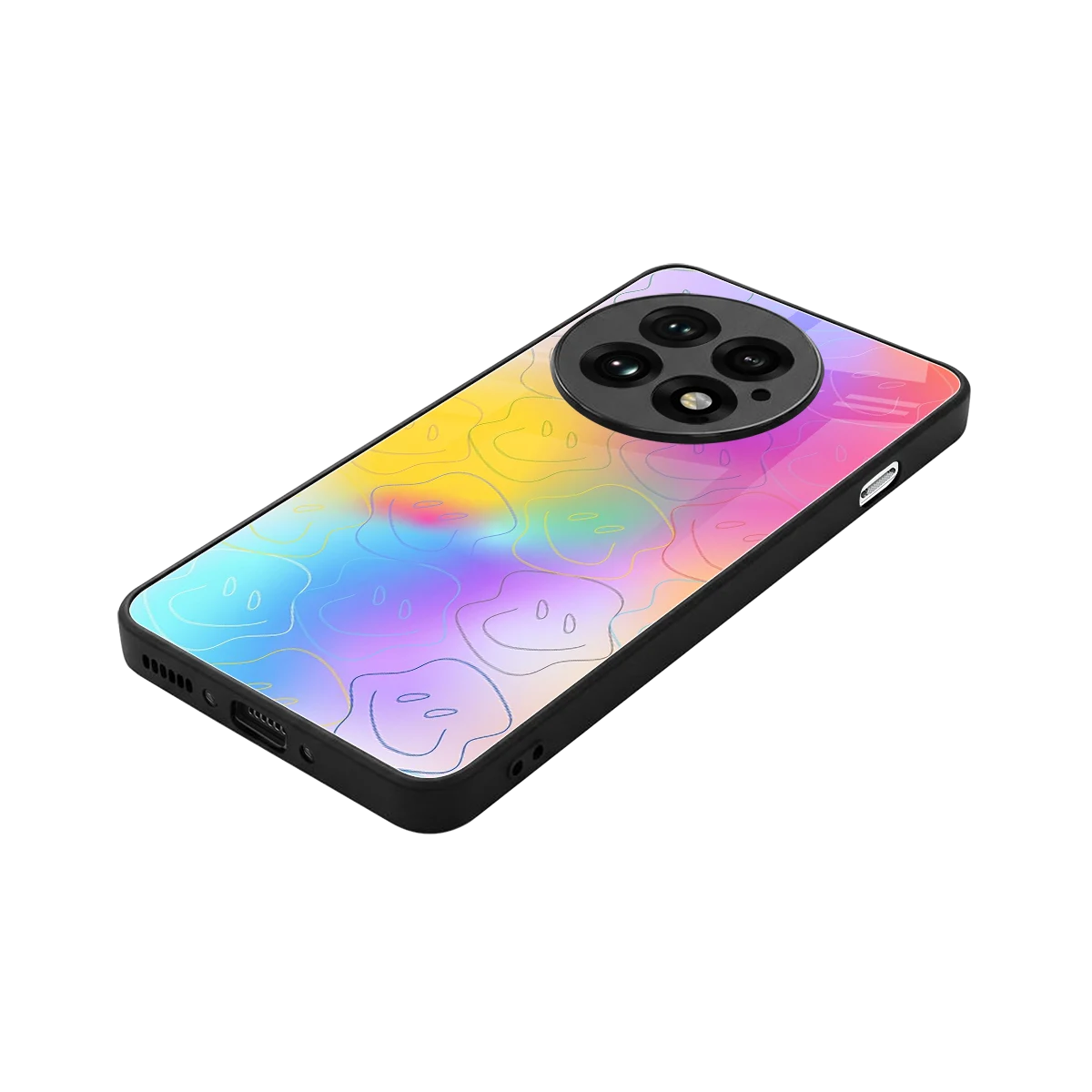 Smiley Colorburst stylish phone case for oneplus 13 | glossy glass and slim fit