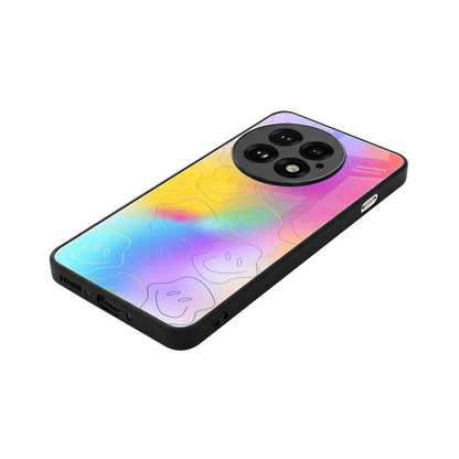 Smiley Colorburst stylish phone case for oneplus 13 | glossy glass and slim fit