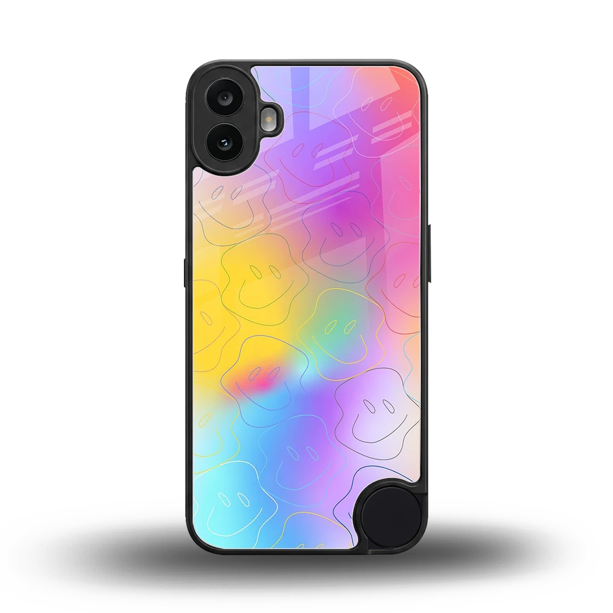 Smiley Colorburst back phone cover | glass case for cmf nothing phone 1