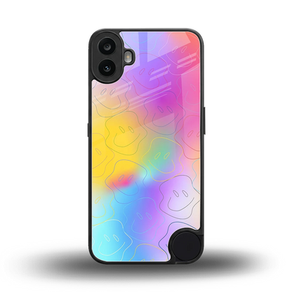 Smiley Colorburst back phone cover | glass case for cmf nothing phone 1