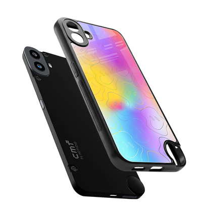 Smiley Colorburst sleek cmf nothing phone 1 cover with tempered glass back and TPU edges