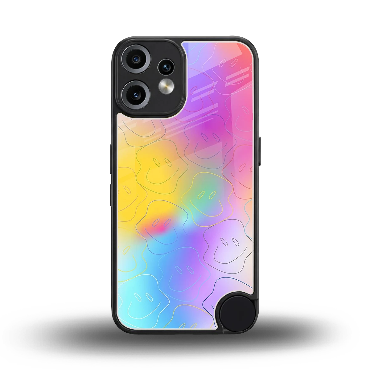Smiley Colorburst back phone cover | glass case for cmf nothing phone 2 pro