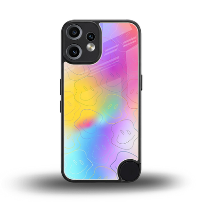 Smiley Colorburst back phone cover | glass case for cmf nothing phone 2 pro