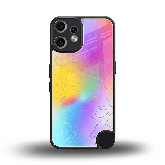 Smiley Colorburst back phone cover | glass case for cmf nothing phone 2 pro