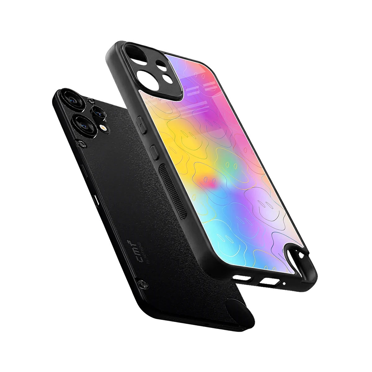 Smiley Colorburst sleek cmf nothing phone 2 pro cover with tempered glass back and TPU edges