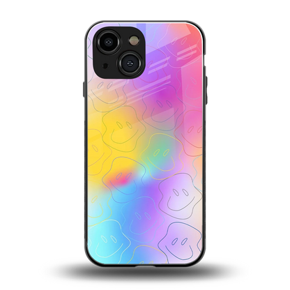 Smiley Colorburst back phone cover | glass case for iphone 12 mini