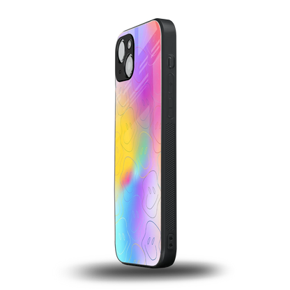 Smiley Colorburst iphone 14 plus mobile cover | shockproof glass phone case
