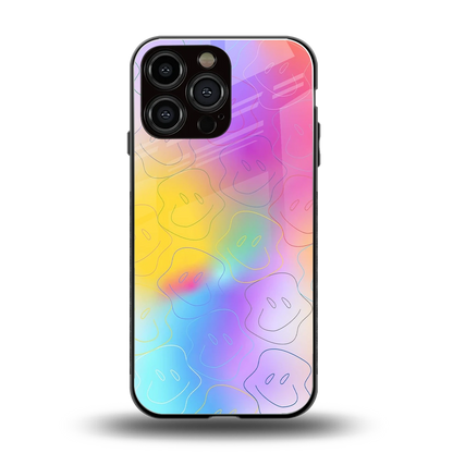 Smiley Colorburst back phone cover | glass case for iphone 15 pro max
