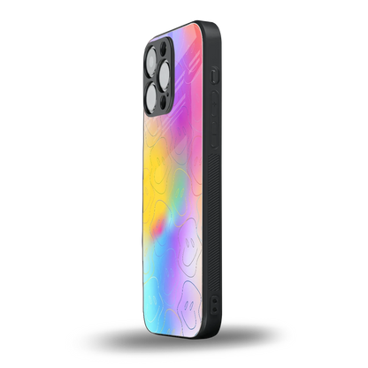 Smiley Colorburst iphone 15 pro max mobile cover | shockproof glass phone case