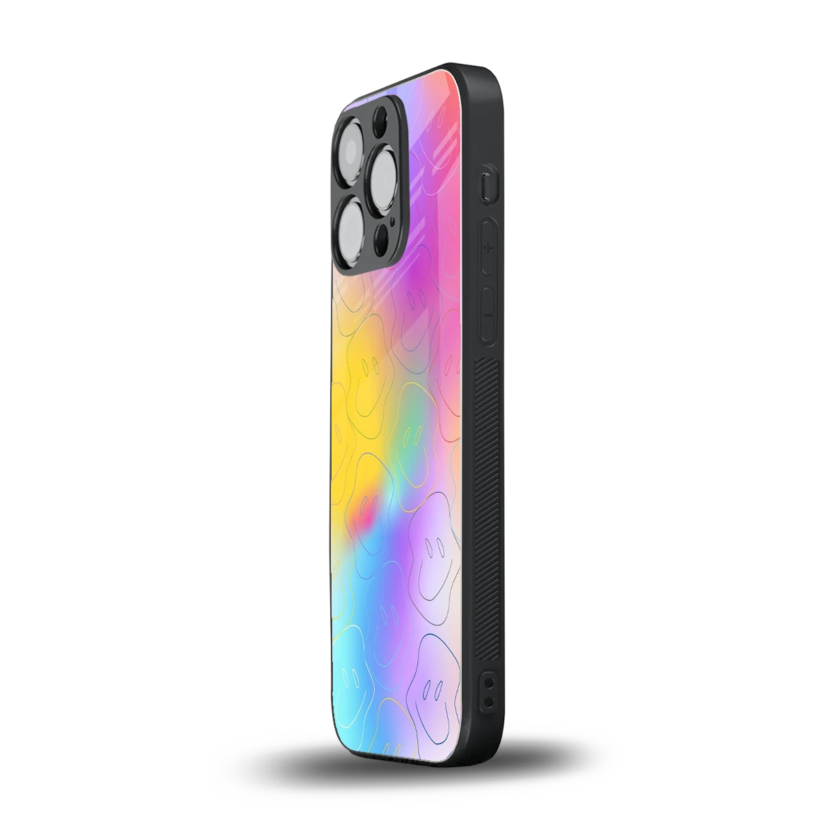 Smiley Colorburst iphone 15 pro mobile cover | shockproof glass phone case