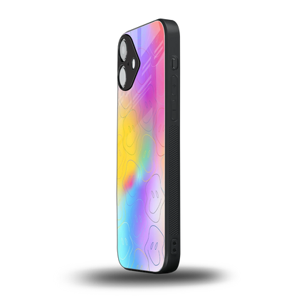 Smiley Colorburst iphone 16 plus mobile cover | shockproof glass phone case