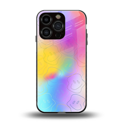 Smiley Colorburst back phone cover | glass case for iphone 16 pro