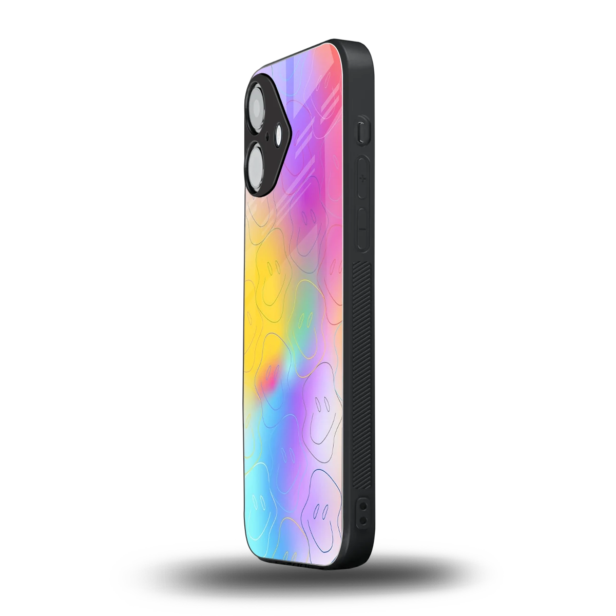 Smiley Colorburst iPhone 16 mobile cover | shockproof glass phone case
