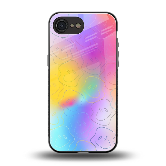 Smiley Colorburst back phone cover | glass case for iphone 16e
