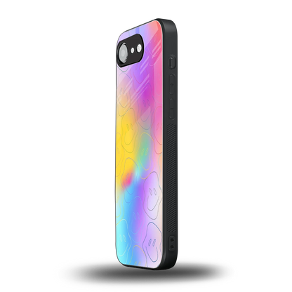 Smiley Colorburst iphone 17e mobile cover | shockproof glass phone case