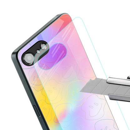 Smiley Colorburst stylish phone case for iphone 17e | glossy glass and slim fit