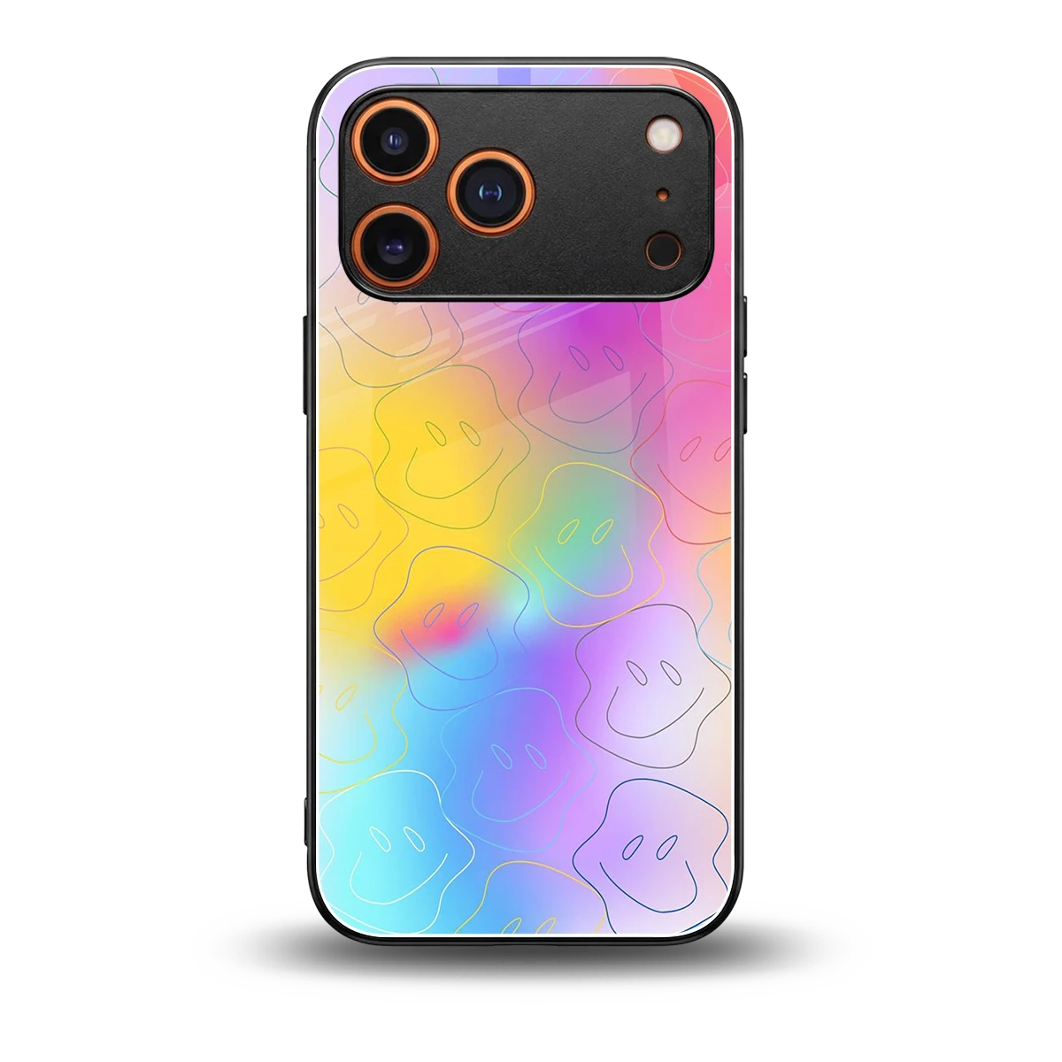 Smiley Colorburst back phone cover | glass case for iphone 17 pro